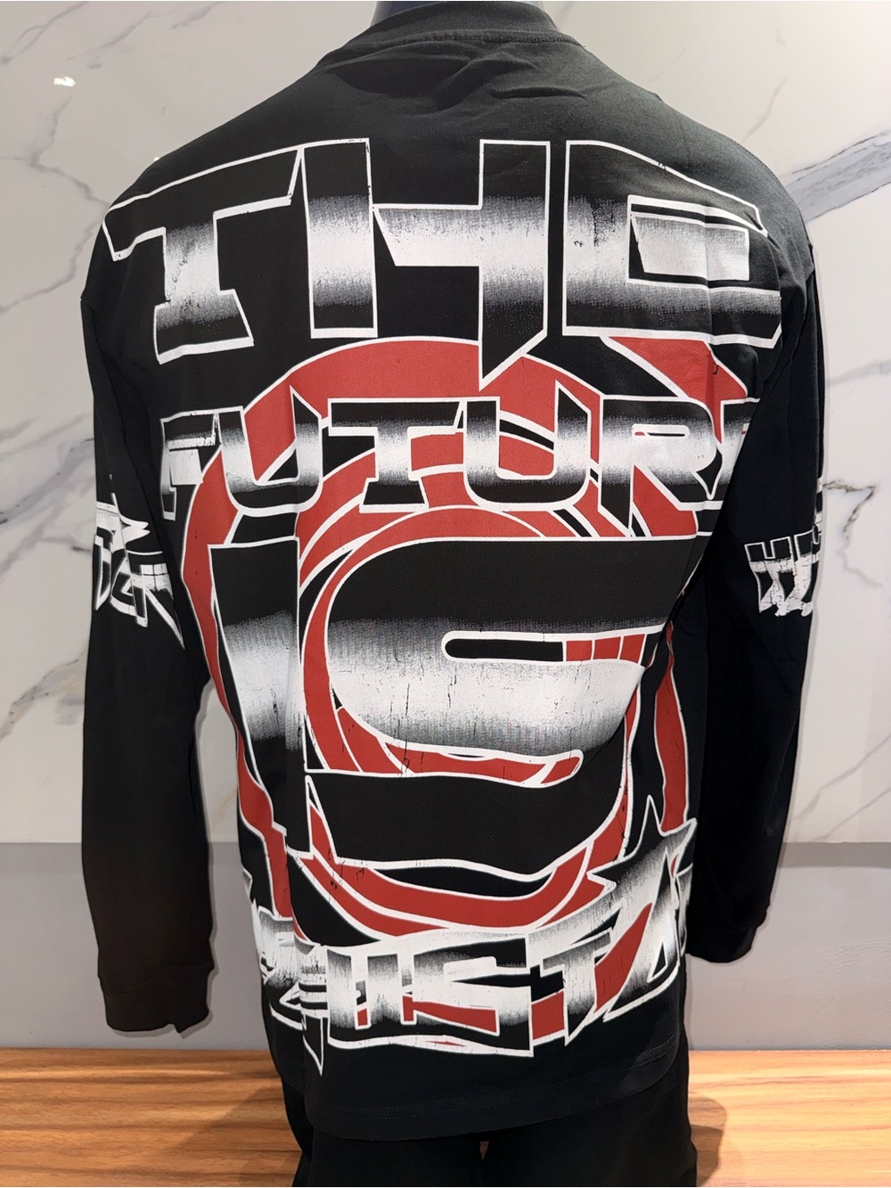 Hellstar Black Graphic Long Sleeve Tee with Blue Hair and Red Goggles - Picture 7 of 13
